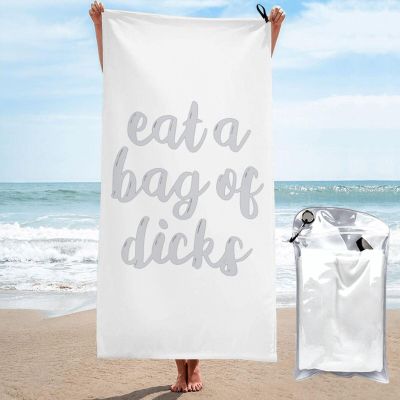 BUECDHYEI Eat A Bag of Dicks Beach Towel Absorbent Bath Towel Quick Dry Towel Oversized Super 27.5"X55"
