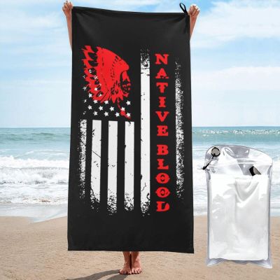 BYOBLU American Flag Native Blood Beach Towel Absorbent Bath Towel Quick Dry Towel Oversized Super 31.5"X63"