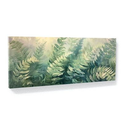 Sense Canvas Fern Plant Swaying Fern Elegance 6 Canvas Art - Home Decor Wall Art Print Poster Painting Small 20x8 / 1.5"