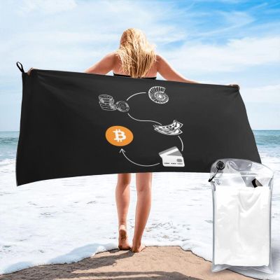 BYOBLU Bitcoin Money Evolution Beach Towel Absorbent Bath Towel Quick Dry Towel Oversized Super 27.5"X55"
