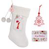 K-MLICE Christmas Stocking 18 Inches Large Knit Christmas Stockings Monogram Initial Personalized Christmas Stockings for Family Xmas Home Decor White Red Green Tree Fireplace Ornaments White I view 1