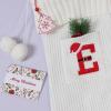 K-MLICE Christmas Stocking 18 Inches Large Knit Christmas Stockings Monogram Initial Personalized Christmas Stockings for Family Xmas Home Decor White Red Green Tree Fireplace Ornaments White I view 2