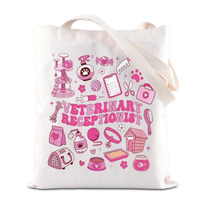 FOTAP Veterinarian Gift Veterinary Receptionist Tote Bag Vet Tech Handbag Gift for Receptionist Vet Tech Week Gift (VETERINARY T)