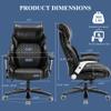 OLYFING Executive Office Chair, Heavy Duty 500 lbs, Ergonomic Leather Desk Chair with Adjustable Headrest and Lumbar Support, Big and Tall High Back Swivel Chair with Flip-up Armrests, Black view 3
