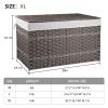 OIAHOMY Storage Basket with Lid, 42.3 Gallon (160L) Blanket Basket with Removable Liner Bag, Synthetic Wicker Hamper with Handle, Foldable, Hamper for Living Room, Grey view 2