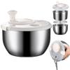 2 in 1 Large Salad Spinner : 6L Stainless Steel Lettuce Spinner with Washing Basket,Bowl and Drain,Fruit Washer Spinner Bowl for Home and Kitchen Use,Pasta Chips Vegetable Spinner view 1