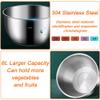 2 in 1 Large Salad Spinner : 6L Stainless Steel Lettuce Spinner with Washing Basket,Bowl and Drain,Fruit Washer Spinner Bowl for Home and Kitchen Use,Pasta Chips Vegetable Spinner view 3