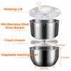2 in 1 Large Salad Spinner : 6L Stainless Steel Lettuce Spinner with Washing Basket,Bowl and Drain,Fruit Washer Spinner Bowl for Home and Kitchen Use,Pasta Chips Vegetable Spinner view 4
