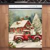 RTHDG Farm Red Truck Magnet Dishwasher Cover for Front Door Panels, Christmas Tree Magnetic Refrigerator Panel Decal, Farm Christmas Snowman Magnet Dishwasher Full Door Cover, 23" x 26" Magnetic view 1