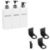 Segbeauty 3pcs 16.9oz Plastic Pump Bottles & 3pcs 1.1inch 2.8cm Drill-Free Shower Bottle Holder Stainless Shower Shampoo Holder Wall Mounted, 500ml Empty Reusable Modern Bathroom Liquid Container view 1