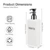 Segbeauty 3pcs 16.9oz Plastic Pump Bottles & 3pcs 1.1inch 2.8cm Drill-Free Shower Bottle Holder Stainless Shower Shampoo Holder Wall Mounted, 500ml Empty Reusable Modern Bathroom Liquid Container view 3