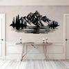 Metal Wall Art, Mountain Wall Art, Metal Mountain Wall Decor, Landscape Forest Wall Hanging, Mountain Landscape Sculpture, Large Nature Sign, Wall Decor Living Room (Gold, 27"x59"|69x150cm) view 3