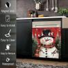 RTHDG Christmas Snowman Kitchen Dishwasher Magnet Skin Cover Decor, Christmas Tree Magnetic Refrigerator Door Panels, Merry Christmas Birds Magnet Dishwasher Refinishing Cover - 23" x 26" Magnetic view 3