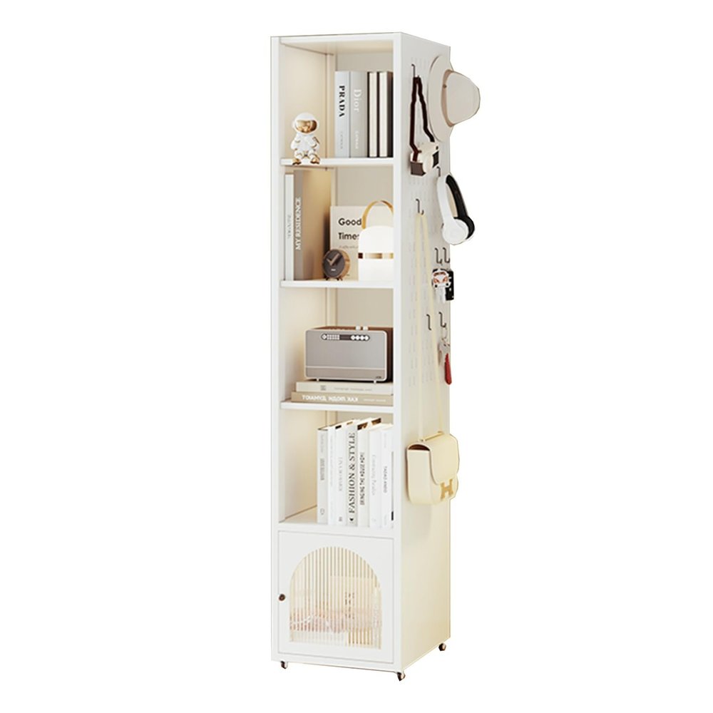 Rotating Bookshelf Tower360 Rotating Bookshelfrotating Kids Bookshelfmulti-function Rotating Storage Rackmovable BookshelfSteel Rotating BookshelfBookshelf With Four-Sided Storage(15x15x69in)