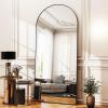 Easly Arched Full-Length Mirror, 36"x78" Arched Floor Mirror with Stand, Wall-Mounted for Bathroom, Dressing Room - Hanging or Leaning - Full Body Mirror for Bedroom, Black view 2