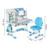 Bidbory Kids Desk and Chair Set, Height Adjustable Pink Desks for Kids, Kid Desk with Storage,Toddler Table Study Table with Bookshelf and Drawer, for Boys and Girls (Blue-a) view 2