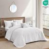 Blythease Oversized King Bedspread, Modern & Contemporary Look, Lightweight Bedding Cover, Reversible, 5 Piece Set, Pure White view 2
