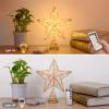 Verdenu 10'' Christmas Tree Topper Lighted in 8 Modes, Christmas Star Tree Topper with 40 LED Lights, Metal Star Tree Topper with Remote Control for Christmas Decorations, Home Decorations (Gold) view 4