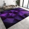 Gradient Black and Purple Geometric Area Rugs, Purple Three-Dimensional Rhombus Soft Washable Carpet, Upholstery Rug with Non-Slip Backing for Kids Boys Girls Bedroom Living Room 5ftx8ft view 1