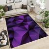 Gradient Black and Purple Geometric Area Rugs, Purple Three-Dimensional Rhombus Soft Washable Carpet, Upholstery Rug with Non-Slip Backing for Kids Boys Girls Bedroom Living Room 5ftx8ft view 3