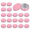 uxcell 1 Oz Tin Cans, 20 Pcs Aluminum Round Tins, Travel Sized Small Metal Tins Cosmetic Sample Containers with Screw Lid for Lotion Bars Beard Balms Candles, Pink view 1
