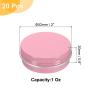 uxcell 1 Oz Tin Cans, 20 Pcs Aluminum Round Tins, Travel Sized Small Metal Tins Cosmetic Sample Containers with Screw Lid for Lotion Bars Beard Balms Candles, Pink view 2