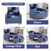 Sleeper Chair Bed - Convertible Single Sofa Chair Bed with Pillow,Pull Out Sleeper Bed with Adjustable Backrest,Multi-Functional Lounge Chair with Teddy Fabric for Apartment,Living Room (Blue) view 3