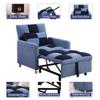 Sleeper Chair Bed - Convertible Single Sofa Chair Bed with Pillow,Pull Out Sleeper Bed with Adjustable Backrest,Multi-Functional Lounge Chair with Teddy Fabric for Apartment,Living Room (Blue) view 4
