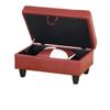 UOCFYK Ottoman Storage Ottoman Bench Faux Leather Footrest Footstool with Hinged Lid for Living Room, Bedroom, Entryway, Red, 35"X23"X17" view 1
