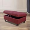 UOCFYK Ottoman Storage Ottoman Bench Faux Leather Footrest Footstool with Hinged Lid for Living Room, Bedroom, Entryway, Red, 35"X23"X17" view 2