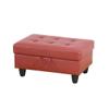 UOCFYK Ottoman Storage Ottoman Bench Faux Leather Footrest Footstool with Hinged Lid for Living Room, Bedroom, Entryway, Red, 35"X23"X17" view 4