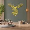 Aportif Metal Deer Head Wall Decor, Deer Head Wall Art, Metal Wildlife Art, Animal Decorations, Antler Decorations, Living Room Decor (Gold, 24"x22" | 60cmx55cm) view 1