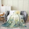 Erosebridal Dandelion Baby 30x40 Blanket, Dragonfly Throw Blanket, Romantic Vintage Sketch Fleece Blanket, Nature Aesthetic Ink Painting Fuzzy Blanket Bedroom Living Room, Yellow Blue view 1