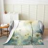 Erosebridal Dandelion Baby 30x40 Blanket, Dragonfly Throw Blanket, Romantic Vintage Sketch Fleece Blanket, Nature Aesthetic Ink Painting Fuzzy Blanket Bedroom Living Room, Yellow Blue view 2