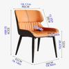 AXFCBDF Modern PU Leather High Back Dining Chairs Set of 2, Accent Chairs with Padded Seat and Black Steel Legs, for Dining Room, Kitchen(Orange) view 2