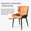 AXFCBDF Modern PU Leather High Back Dining Chairs Set of 2, Accent Chairs with Padded Seat and Black Steel Legs, for Dining Room, Kitchen(Orange) view 3