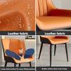 AXFCBDF Modern PU Leather High Back Dining Chairs Set of 2, Accent Chairs with Padded Seat and Black Steel Legs, for Dining Room, Kitchen(Orange) view 4
