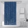 OLLIAR Home Modern Chic Stall Shower Curtain Navy Blue Curtains for Bathtub Decor Abstract Vertical Stripes Prints Long Fabric Bath Curtain 54x78 Inches view 1