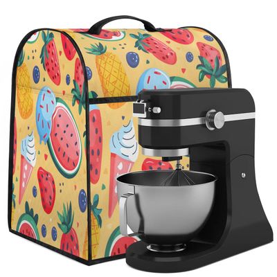 Sabokido Watermelon Pineapple Strawberry Kitchen Aid Mixer Cover Compatible with 6-8 Quart Kitchen Aid Tilt Head & Bowl Lift, Stand Mixer Cover with Pockets and Handle, Dust Cover Accessories
