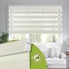 MoDanCeQ No Drill No Tools Cordless Dual Layer Zebra Blinds for Windows, Blackout Zebra Shade for Indoor Windows,Easy to Install Thermal Insulated Blinds, Brown, 48.5" W x 36" H view 1