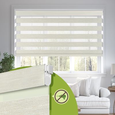MoDanCeQ No Drill Zebra Blinds for Windows 62" W x 56" H,Brown
