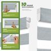 MoDanCeQ No Drill Zebra Blinds for Windows 58" W x 72" H,Light Grey view 2