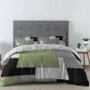 Abstract Duvet Cover Sets Square Green Black Grey White Bedding Sets 3 Pcs Soft Comforter Covet Set Including 1 Quilt Cover 2 Pillow Cases, California King Comforter Cover Set with Zipper Closure view 2