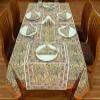 60x90 Inches Rectangle Hand Block Printed Cotton Tablecloth, Peach Blue Floral Table Cloths Washable, Indian Table Linen for Valentine Thanksgiving Gifts Home Decor Dinning Outdoor view 3