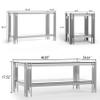 3-Piece Living Room Table Set, Modern Glass Coffee Console Table and End Tables Set for Apartment, Luxury Coffee Table Sets Perfect for Living Room, Stainless Steel Frame view 2