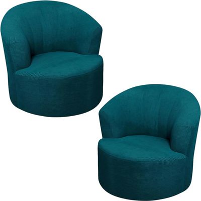 YISURY Swivel Barrel Chair Cover, Stretch Tub Chair Covers Modern Swivel Accent Chair Slipcover Round Club Armchair Slipcover Furniture Protector for Living Room