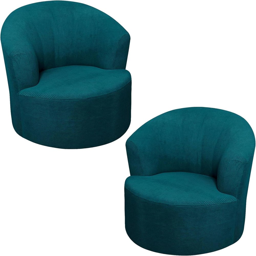 YISURY Swivel Barrel Chair Cover, Stretch Tub Chair Covers Modern Swivel Accent Chair Slipcover Round Club Armchair Slipcover Furniture Protector for Living Room