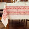 60x90 Inches Rectangle Hand Block Printed Cotton Tablecloth, Yellow Pink Floral Table Cloths Washable, Indian Table Linen for Valentine Thanksgiving Gifts Home Decor Dinning Outdoor view 2