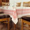 60x90 Inches Rectangle Hand Block Printed Cotton Tablecloth, Yellow Pink Floral Table Cloths Washable, Indian Table Linen for Valentine Thanksgiving Gifts Home Decor Dinning Outdoor view 3