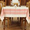 60x90 Inches Rectangle Hand Block Printed Cotton Tablecloth, Yellow Pink Floral Table Cloths Washable, Indian Table Linen for Valentine Thanksgiving Gifts Home Decor Dinning Outdoor view 4